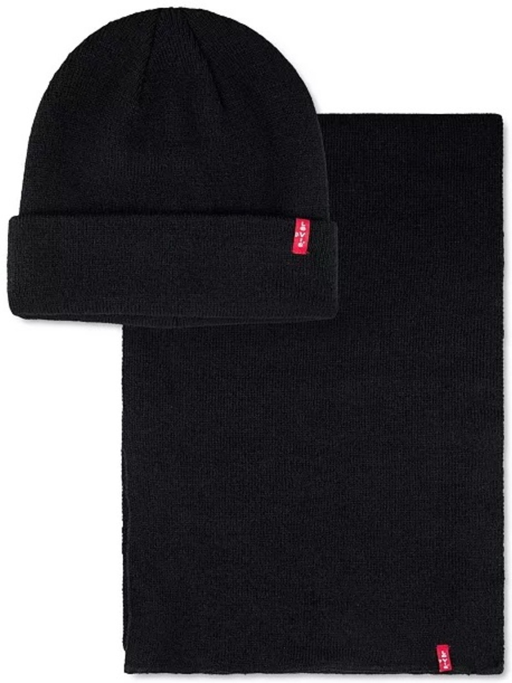 NWT Levi's Men's Beanie and Scarf Winter Gift Set Black OS